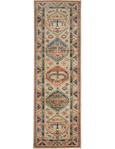 Kazak Fine Pakistan marrone rosato e abbronzatura 84x255