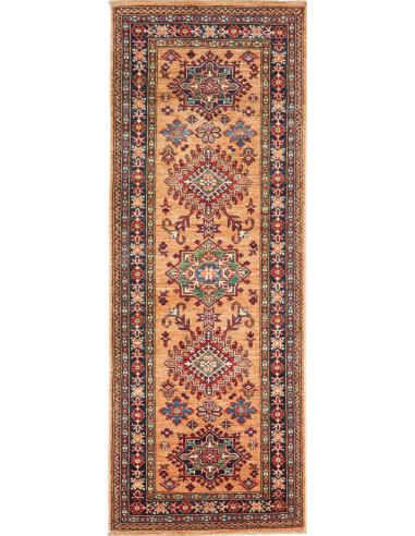 Kazak Fine Pakistan marrone rosato e marrone sella 79x214