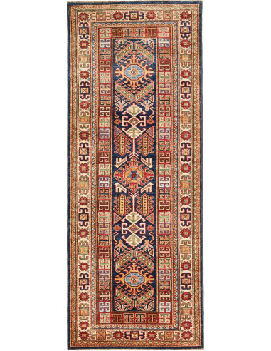 Kazak Fine Pakistan marrone rosato e grigio ardesia scuro 77x200