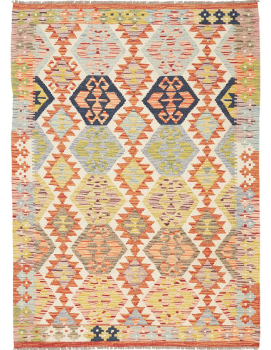 Kilim Pakistan abbronzatura e rosso indiano 126x181