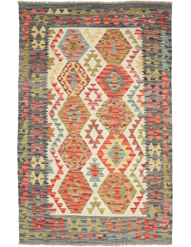 Kilim Pakistan marrone rosato e marrone sella 124x195