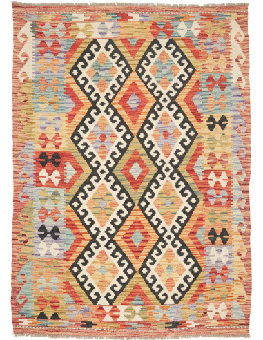 Kilim Pakistan abbronzatura e legno robusto 129x180