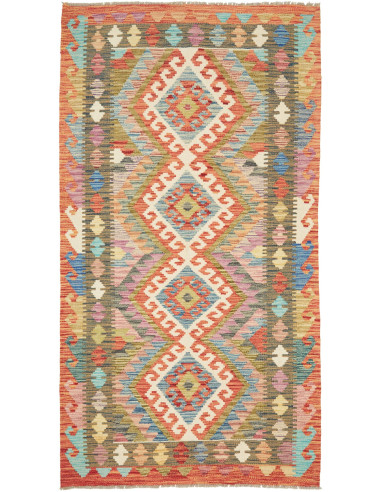 Kilim Pakistan marrone rosato e marrone rosato 106x195