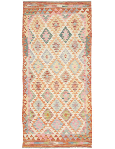Kilim Pakistan argento e terra di siena 95x206