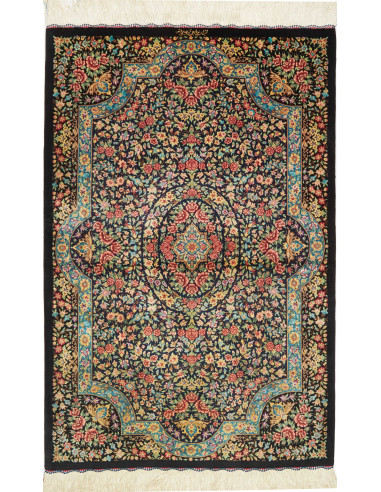 Ghom Seta Persia marrone rosato e bianco antico 78x120
