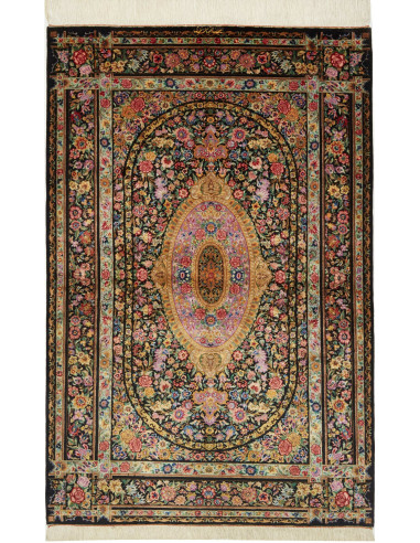 Ghom Seta Persia grigio tenue e grigio chiaro 100x151