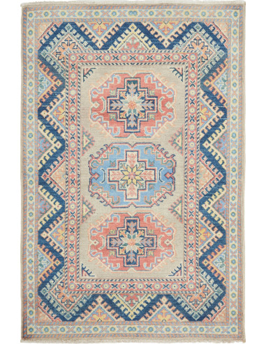 Kazak Pakistan argento e argento 86x130