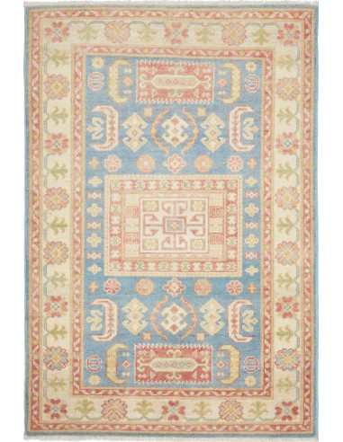 Kazak Pakistan argento e rosso indiano 98x134
