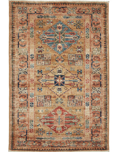 Kazak Fine Pakistan marrone rosato e marrone rosato 81x125