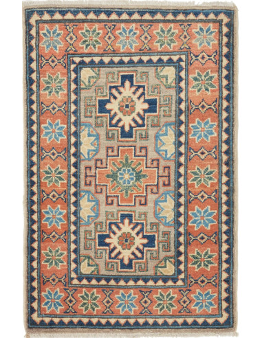 Kazak Pakistan marrone rosato e grigio ardesia scuro 62x94
