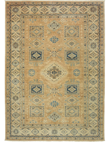 Kazak Fine Pakistan kaki scuro e kaki scuro 169x238