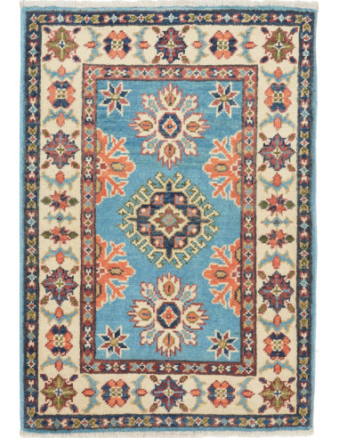 Kazak Pakistan grigio scuro e rosso indiano 65x92