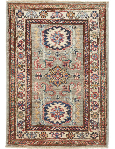 Kazak Fine Pakistan marrone rosato e grigio ardesia scuro 61x88