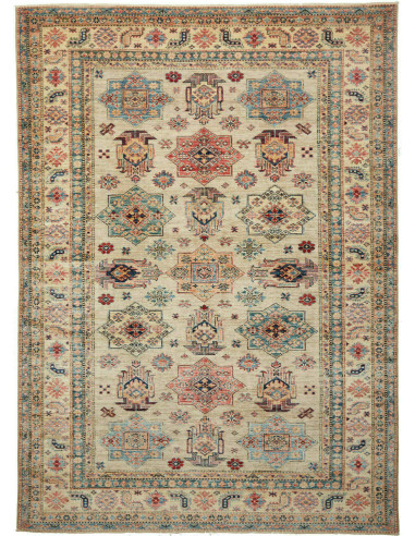 Kazak Fine Pakistan marrone rosato e grigio ardesia scuro 172x236