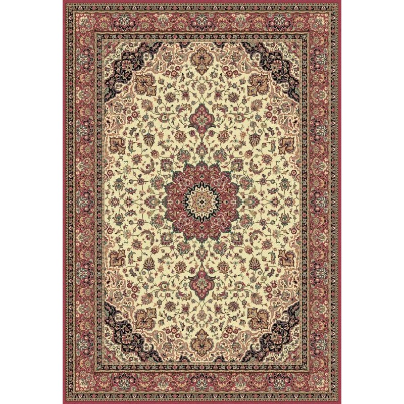 Carpet classico Isfahan classico medaglione crema-rosa 12217