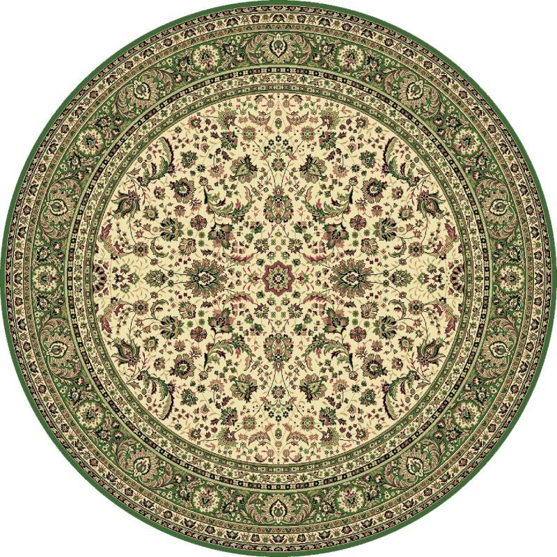 Tappeto persiano Tabriz classico rotondo floreale crema-verde 13720