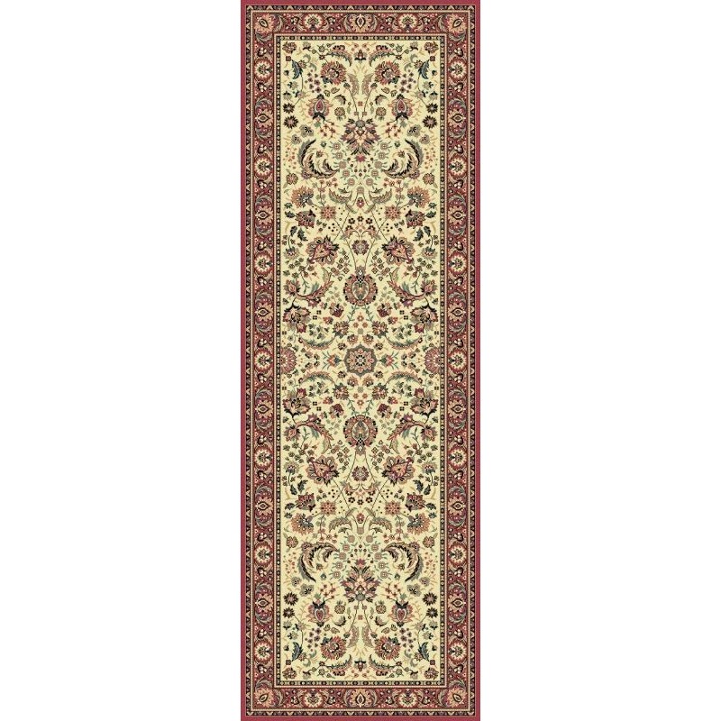 Tappeto persiano Tabriz classico passatoia floreale crema-rosa 13720