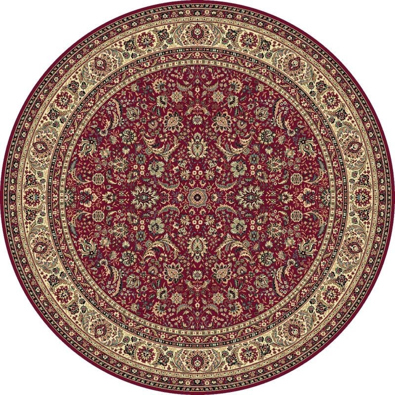 Tappeto persiano Tabriz classico rotondo floreale rosso 13720