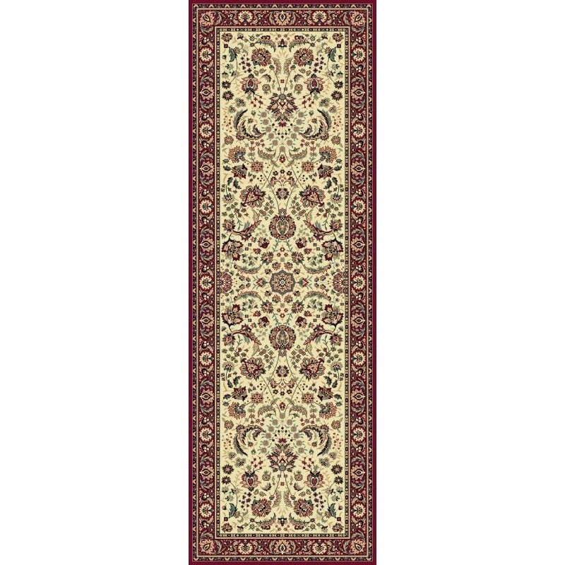 Carpet classico Tabriz classico passatoia floreale crema-rosso 13720