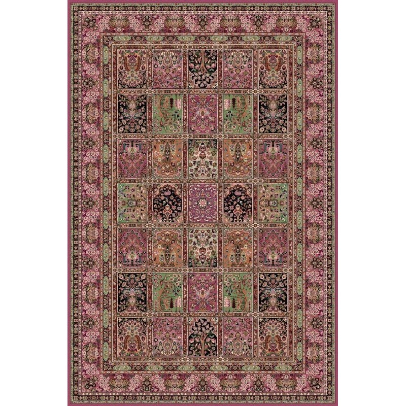 Tappeto persiano Qum formelle lana rosa 1258