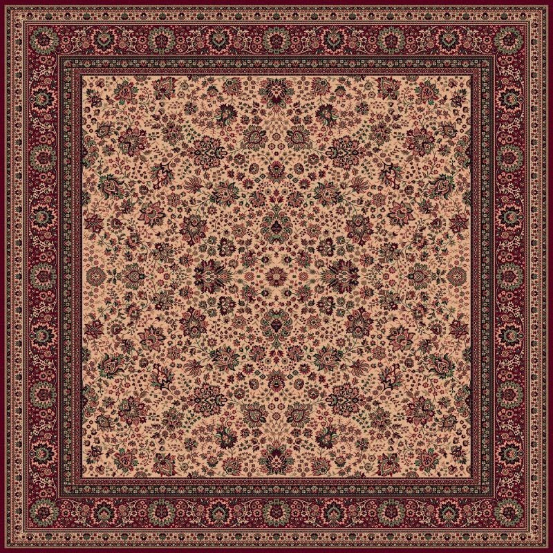 Tappeto persiano Tabriz fine lana quadrato beige-rosso 1561-505