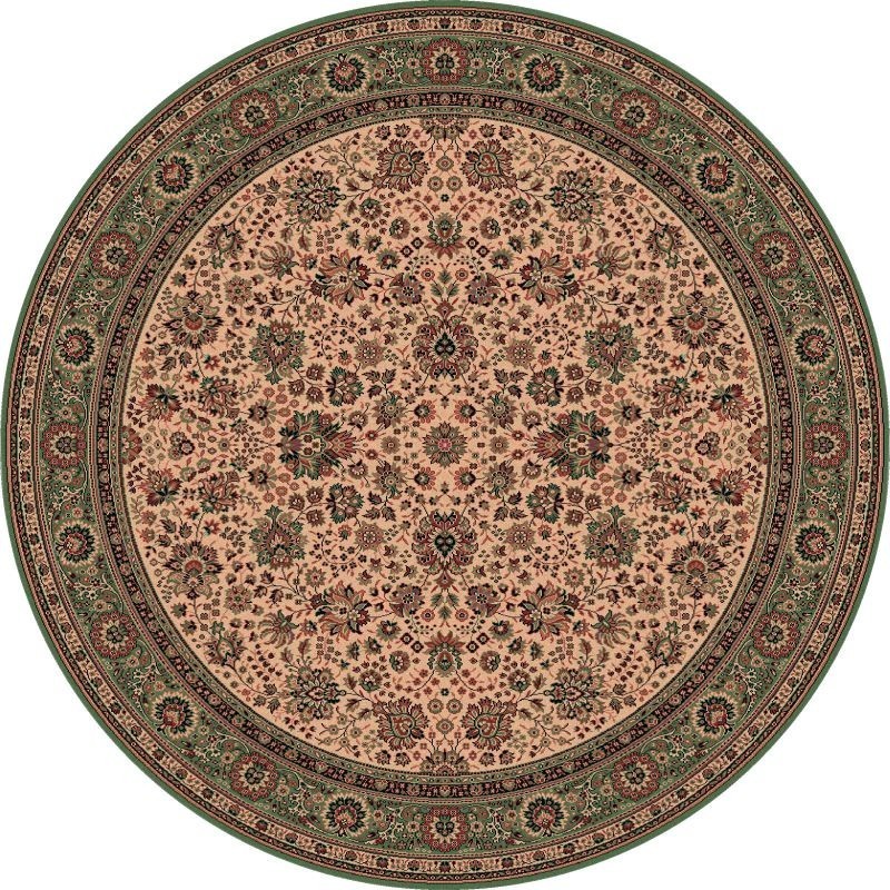 Tappeto persiano Tabriz fine lana rotondo crema-verde 1570-508