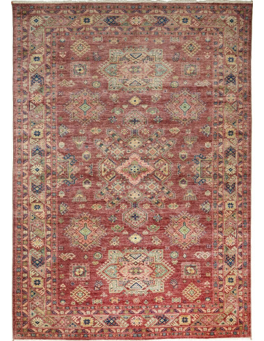 Kazak Fine Pakistan grigio e terra di siena 207x290