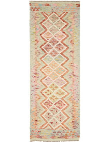Kilim Pakistan abbronzatura e rosso indiano 82x241