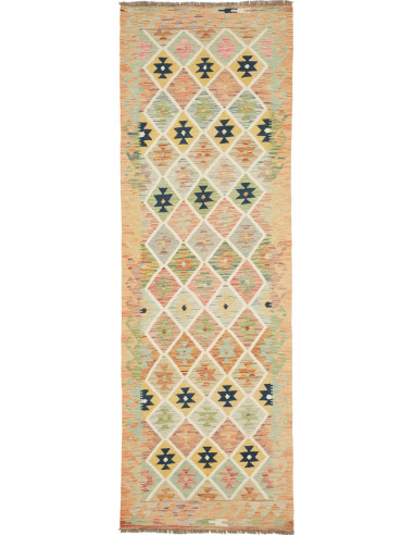 Kilim Pakistan abbronzatura e verde oliva scuro 82x256