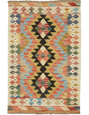 Kilim Pakistan marrone rosato e grigio ardesia scuro 77x118