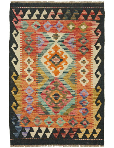 Kilim Pakistan perù e grigio ardesia scuro 84x125
