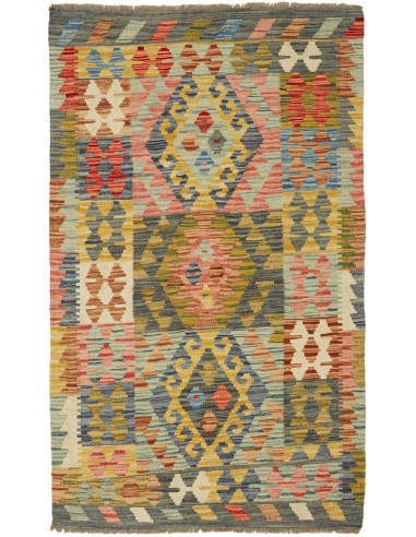Kilim Pakistan marrone rosato e grigio tenue 87x146