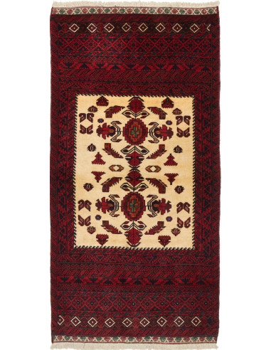 Baluch Persia marrone rossiccio e legno robusto 86x174