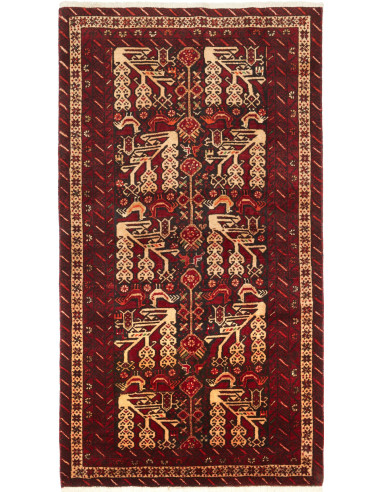 Baluch Persia marrone rossiccio e legno robusto 102x190