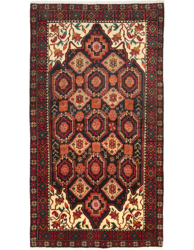 Baluch Persia grigio ardesia scuro e terra di siena 104x194