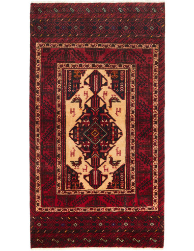 Baluch Persia marrone rossiccio e salmone scuro 103x190