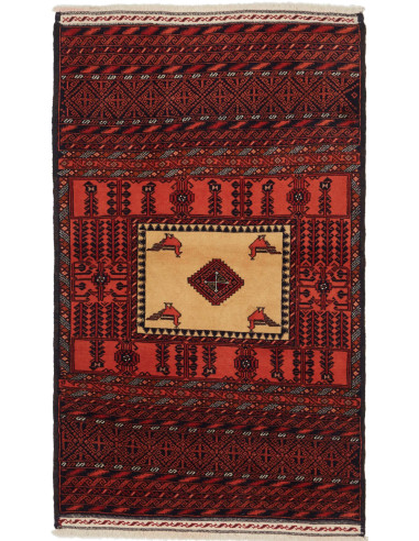 Baluch Persia marrone rossiccio e salmone scuro 90x155