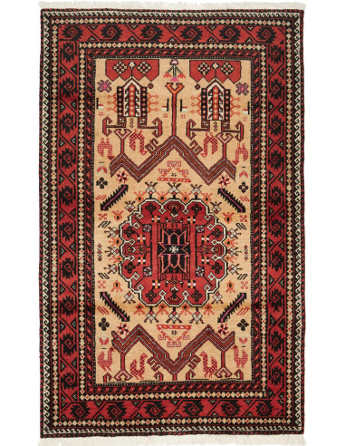 Baluch Persia rosso indiano e marrone sella 115x190
