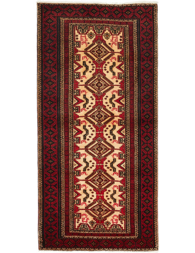 Baluch Persia nero e legno robusto 100x208