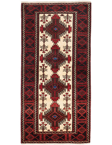 Baluch Persia grigio ardesia scuro e marrone 96x199