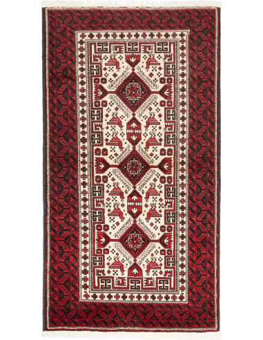Baluch Persia marrone sella e grigio ardesia scuro 100x187