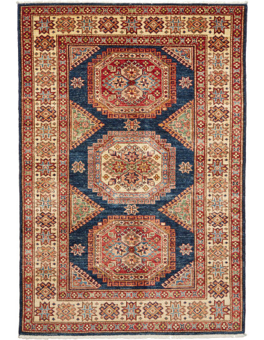 Kazak Fine Pakistan marrone rosato e grigio ardesia scuro 123x181