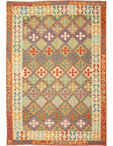Kilim Pakistan abbronzatura e grigio ardesia 201x291