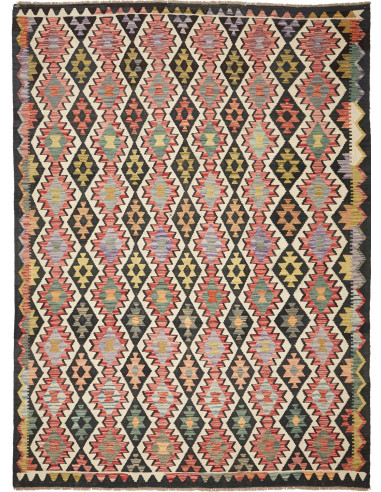Kilim Pakistan abbronzatura e verde oliva scuro 224x299