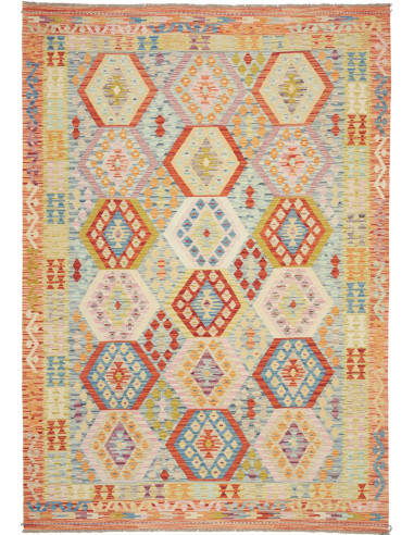 Kilim Pakistan abbronzatura e argento 205x299