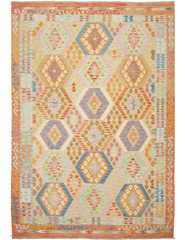Kilim Pakistan abbronzatura e terra di siena 207x300