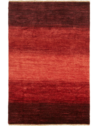 Gabbeh Moderno Pakistan marrone e rosso indiano 123x188