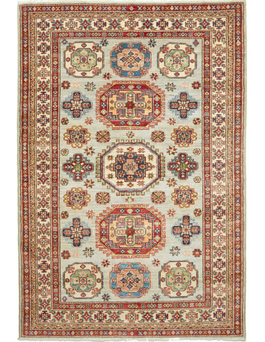Kazak Fine Pakistan abbronzatura e marrone sella 124x186
