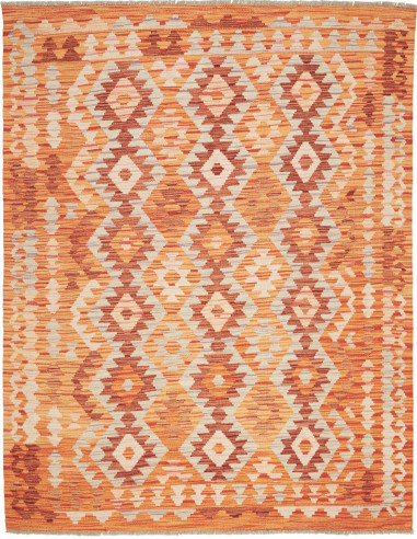 Kilim Pakistan salmone scuro e grano 151x194