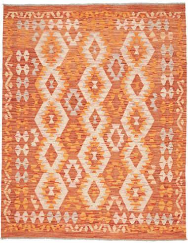 Kilim Pakistan salmone scuro e grano 152x195